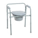 Drive Medical steel folding commode angled view