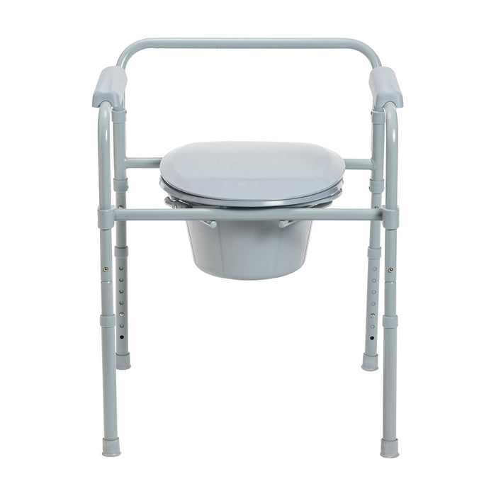 Drive Medical steel folding commode front view