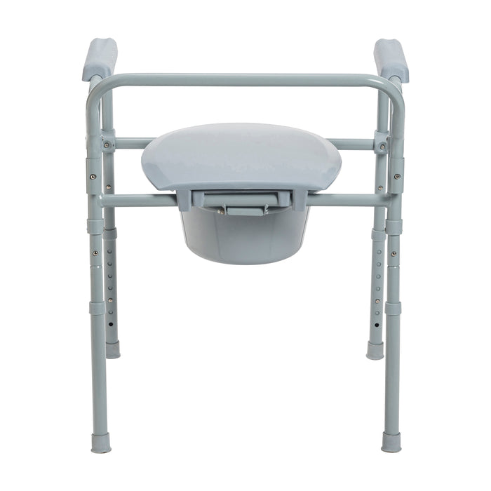 Drive Medical steel folding commode rear view