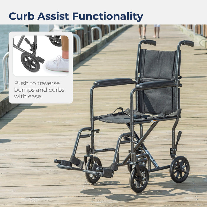 Drive Transport Chair, 19 Inch Seat, Nylon Upholstery