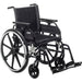 Drive Viper Plus GT wheelchair front right angle with universal armrests and elevating leg rests