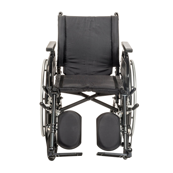 Drive Viper Plus GT wheelchair front view with elevating leg rests
