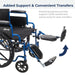 Blue Streak Wheelchair with Flip Back Desk Arms, Elevating Leg Rests, 16" Seat