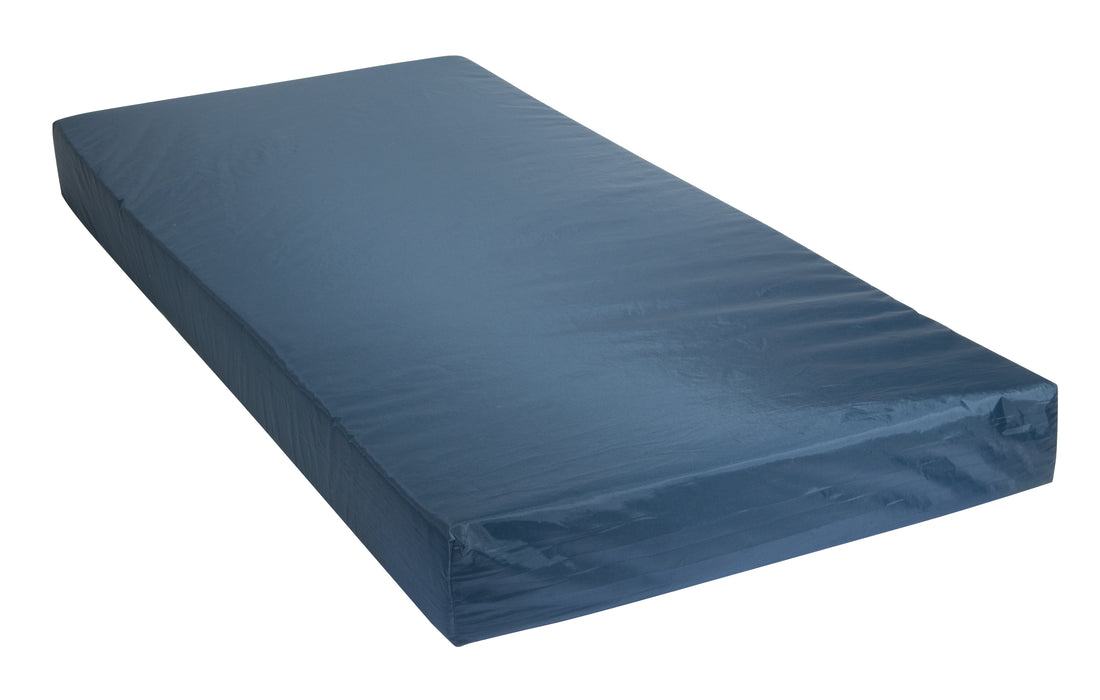 Blue covered mattress for a home electric bed