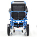 Elevate Home Mobility Sky Hawk blue electric wheelchair rear view