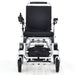 Elevate Home Mobility Sky Hawk silver foldable power wheelchair front view