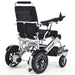 Elevate Home Mobility Sky Hawk silver portable power wheelchair rear angle view