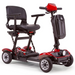 EWheels EW-26 4 Wheel Folding Travel Mobility Scooter - Airline Approved - Frontview red