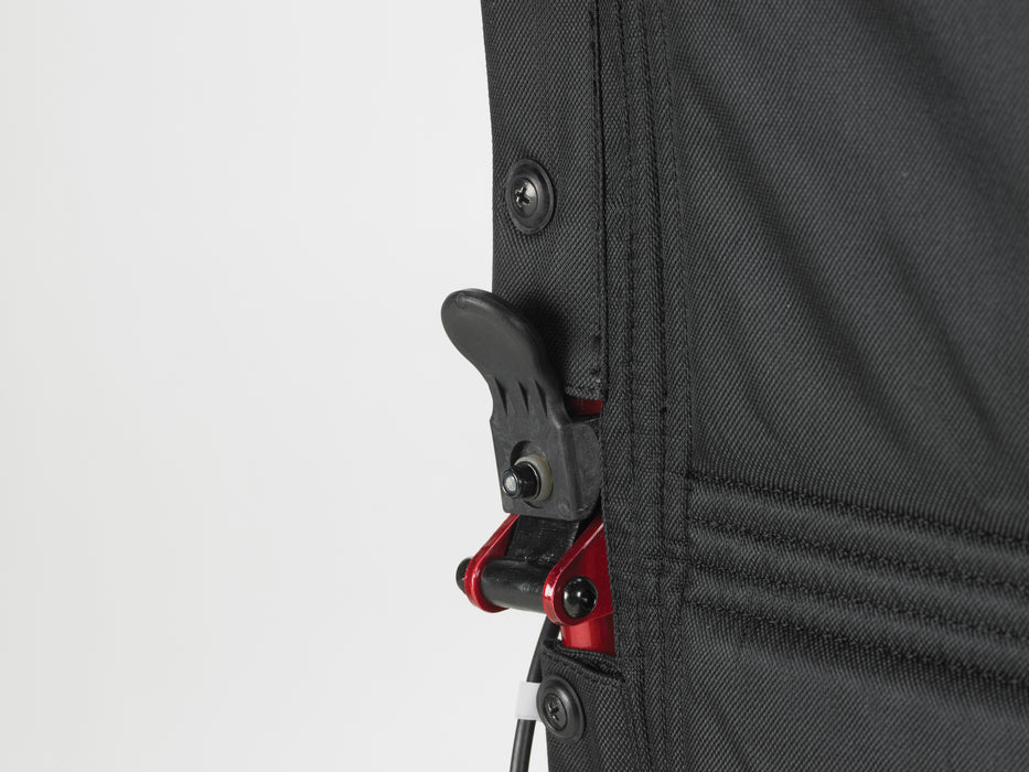 Lightweight Expedition Transport Wheelchair with Hand Brakes, Red Backrest Lock