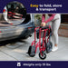 Expedition Transport Chair, Red, Folded for Storage in a Car Trunk