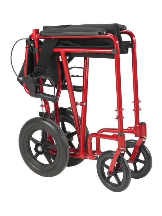 Expedition Transport Chair, Red, Folded for Storage