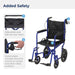Lightweight Expedition Transport Wheelchair, Blue, Added Safety Detail