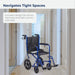 Lightweight Expedition Transport Wheelchair, Blue, 3/4 Angle View