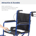 Lightweight Expedition Transport Wheelchair, Blue, Nylon Upholstery Detail