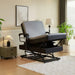 EZLift Bed Hi-Lo Pro Stand-Up Adjustable Bed positioned with the backrest raised and leg section elevated, creating a reclined seating configuration.