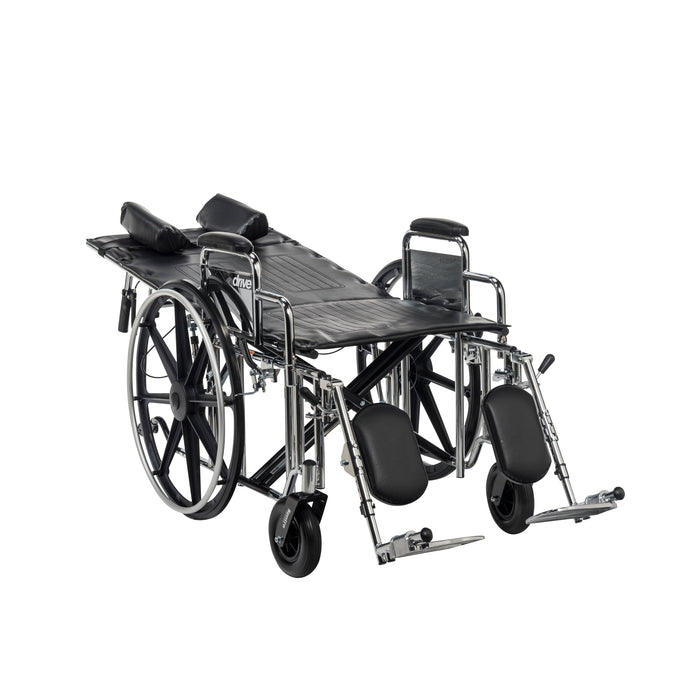 Sentra Reclining Wheelchair, Detachable Desk Arms, 22" Seat