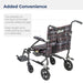 Fly Lite Ultra Lightweight Transport Wheelchair, Black, Rear View