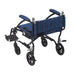 Fly Lite Ultra Lightweight Transport Wheelchair, Blue, Side View with Backrest Folded