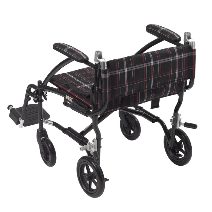 Fly Lite Transport Chair, Black, Backrest Folded 