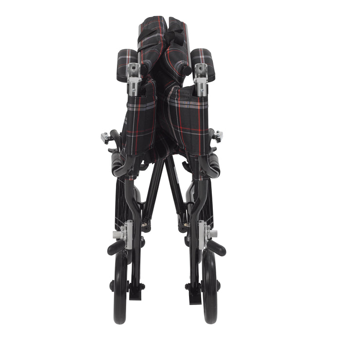 Fly Lite Transport Chair, Black, Folded for Storage