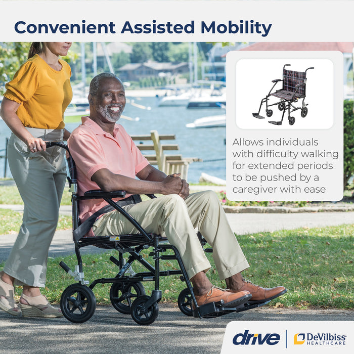 Fly Lite Transport Chair, Black, In Use