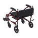 Fly Lite Transport Chair, Burgundy, with Folded Backrest View