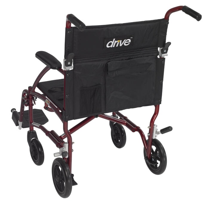 Fly Lite Transport Chair, Burgundy, Rear View