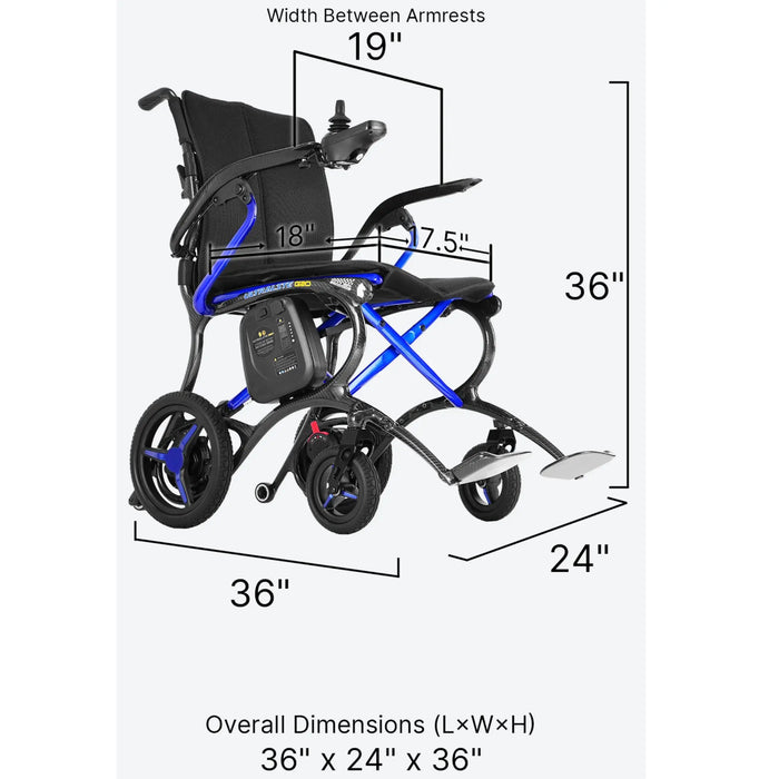 Forcemech Ultralite G20 power wheelchair dimensions 36 x 24 x 36 inches