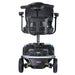 Front view of Forcemech Liberty portable 4-wheel mobility scooter with padded seat, armrests, and front basket