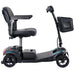 Opposite side view of Forcemech Liberty 4-wheel mobility scooter showing seat, base, and basket