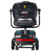 Rear view of Forcemech Liberty mobility scooter showing backrest, armrests, and rear lighting