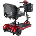 FreeRider Ascot 3 portable mobility scooter, red, rear angle view