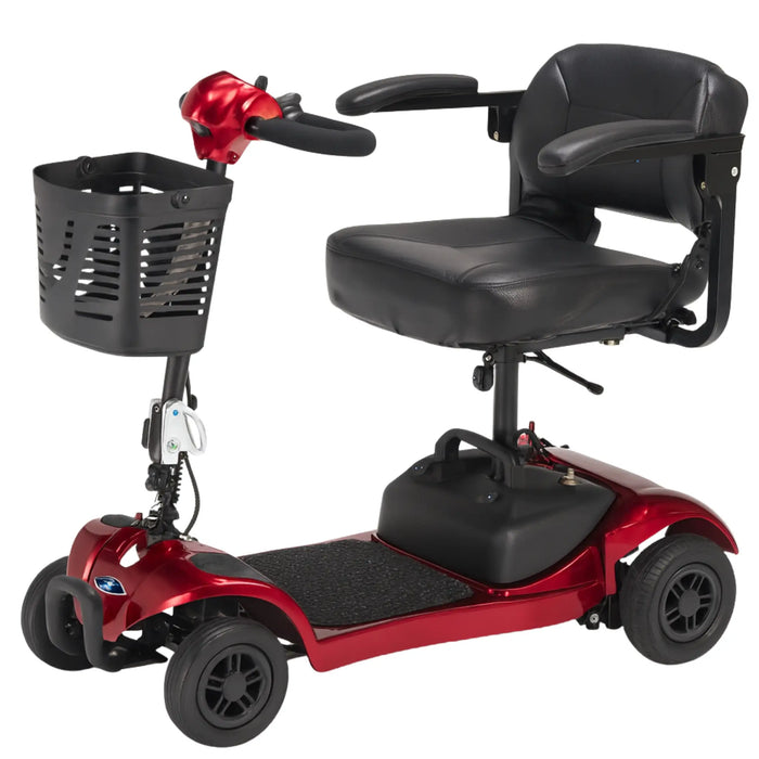 FreeRider Ascot4 4-wheel mobility scooter, red, front angle view