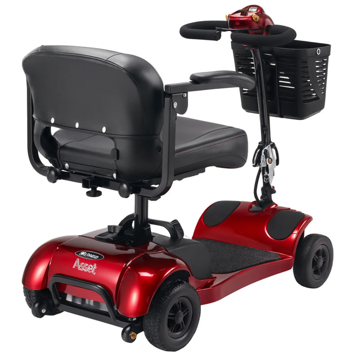 FreeRider Ascot4 4-wheel mobility scooter, red, rear angle view
