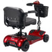 FreeRider Ascot4 4-wheel mobility scooter, red, rear angle view