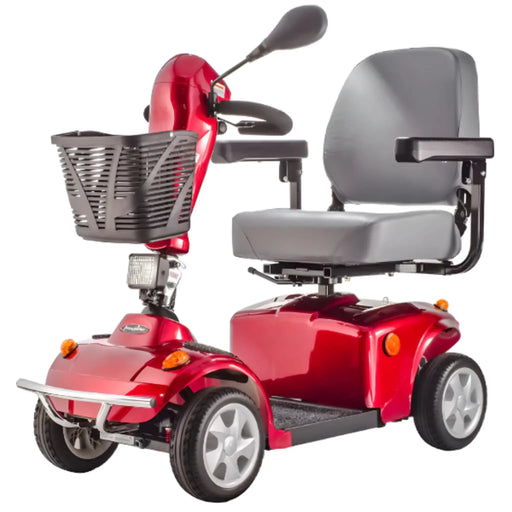FreeRider FR 168-4S II bariatric 4-wheel mobility scooter, red, front angle view