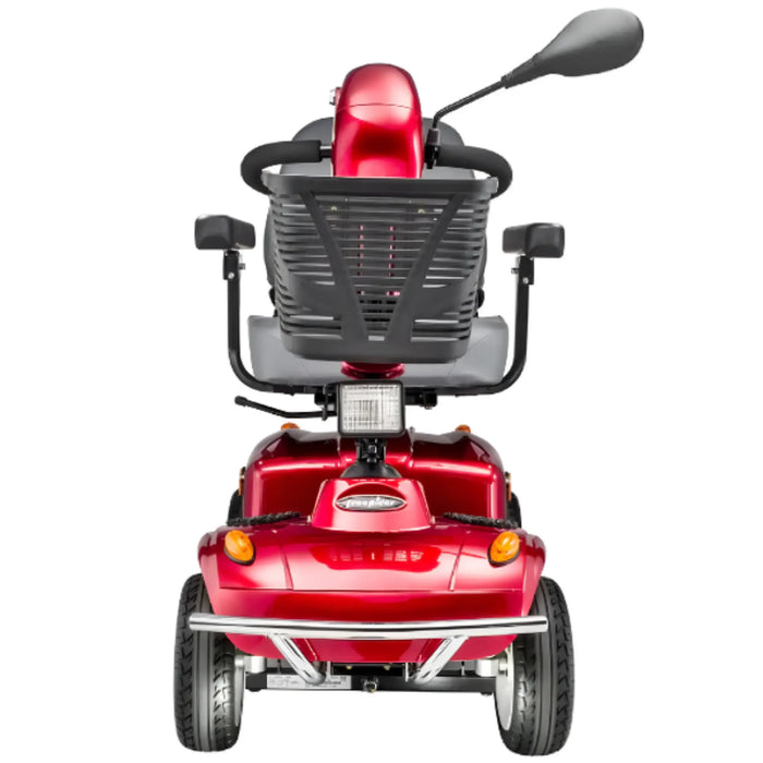 FreeRider FR 168-4S II bariatric 4-wheel mobility scooter, red, front view