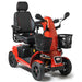 FreeRider FR1 all-terrain heavy-duty 4-wheel mobility scooter, metallic orange, front angle view