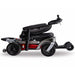 FreeRider Luggie portable travel power wheelchair, red, folded side view