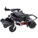 FreeRider Luggie portable travel power wheelchair, red, folded front angle view