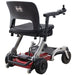 FreeRider Luggie portable travel power wheelchair, red, rear angle view