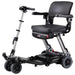 FreeRider Luggie Super folding travel mobility scooter, black, front angle view