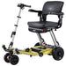 FreeRider Super Plus 3 folding compact mobility scooter, mustard yellow, front angle view