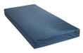 Hospital bed mattress with a blue protective cover for a full electric bed package