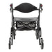 Fusion Rollator Transport Chair, Onyx, Padded Seat and Backrest Detail