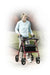 Drive Medical Aluminum Rollator, Red, In Use Walking