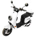 White GIO Italia-Ultra DOT-approved seated electric scooter with rear cargo box shown in angled front view on a white background.