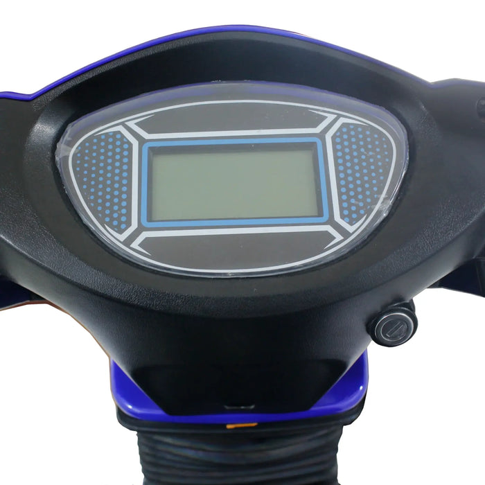 Digital dashboard display panel on the GIO Tron Pro 4-Wheeled Smart Mobility Scooter handlebar console.