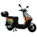 Gray GIO Ultron seated electric scooter with rear storage box, black seat, alloy wheels, and modern angular body styling shown in side profile.