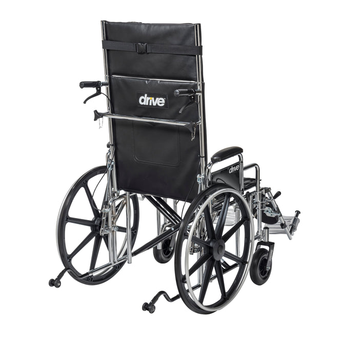 Sentra Reclining Wheelchair, Detachable Desk Arms, 22" Seat